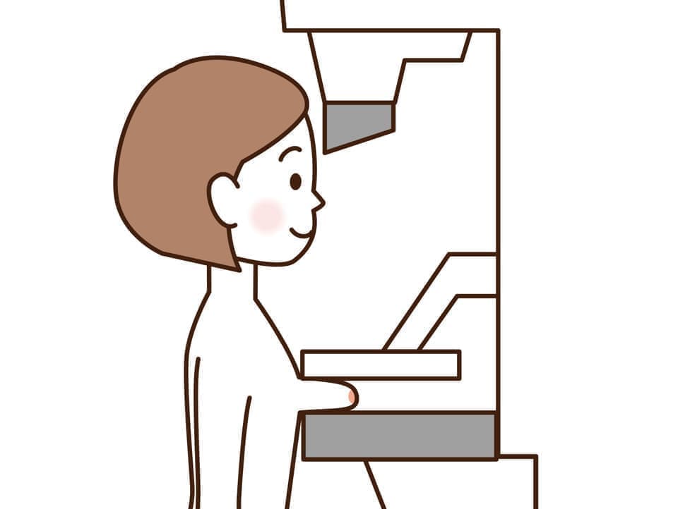 マンモグラフィ検査_イラスト