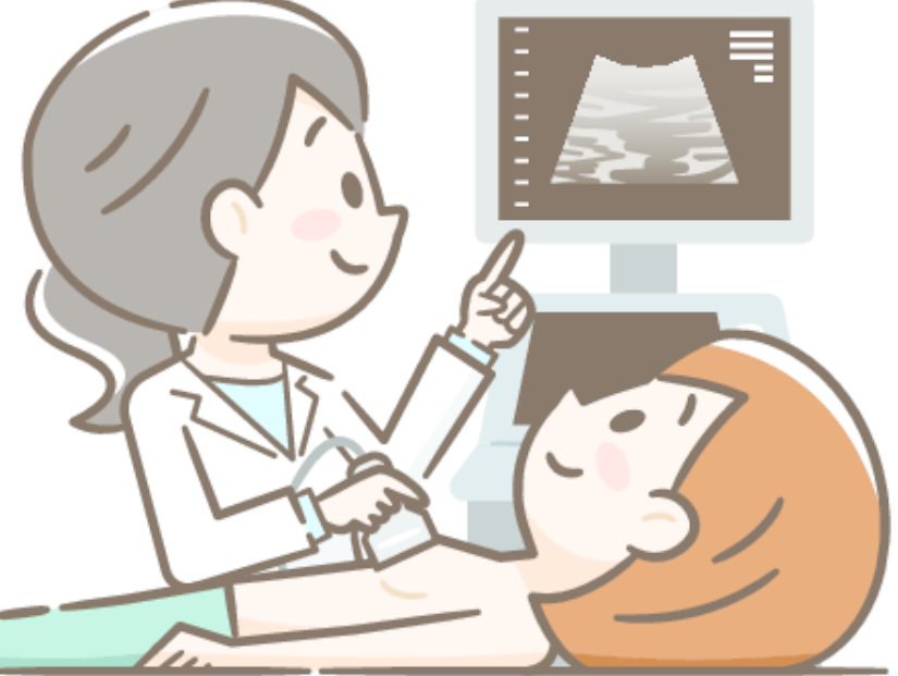 乳房エコー検査_イラスト